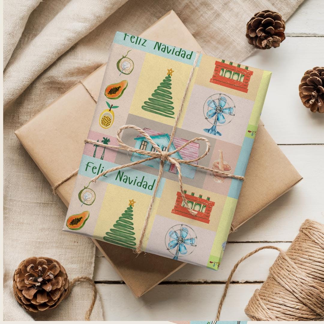 Dominican Republic Holiday Wrapping Paper: Caribbean Celebration - Etsy