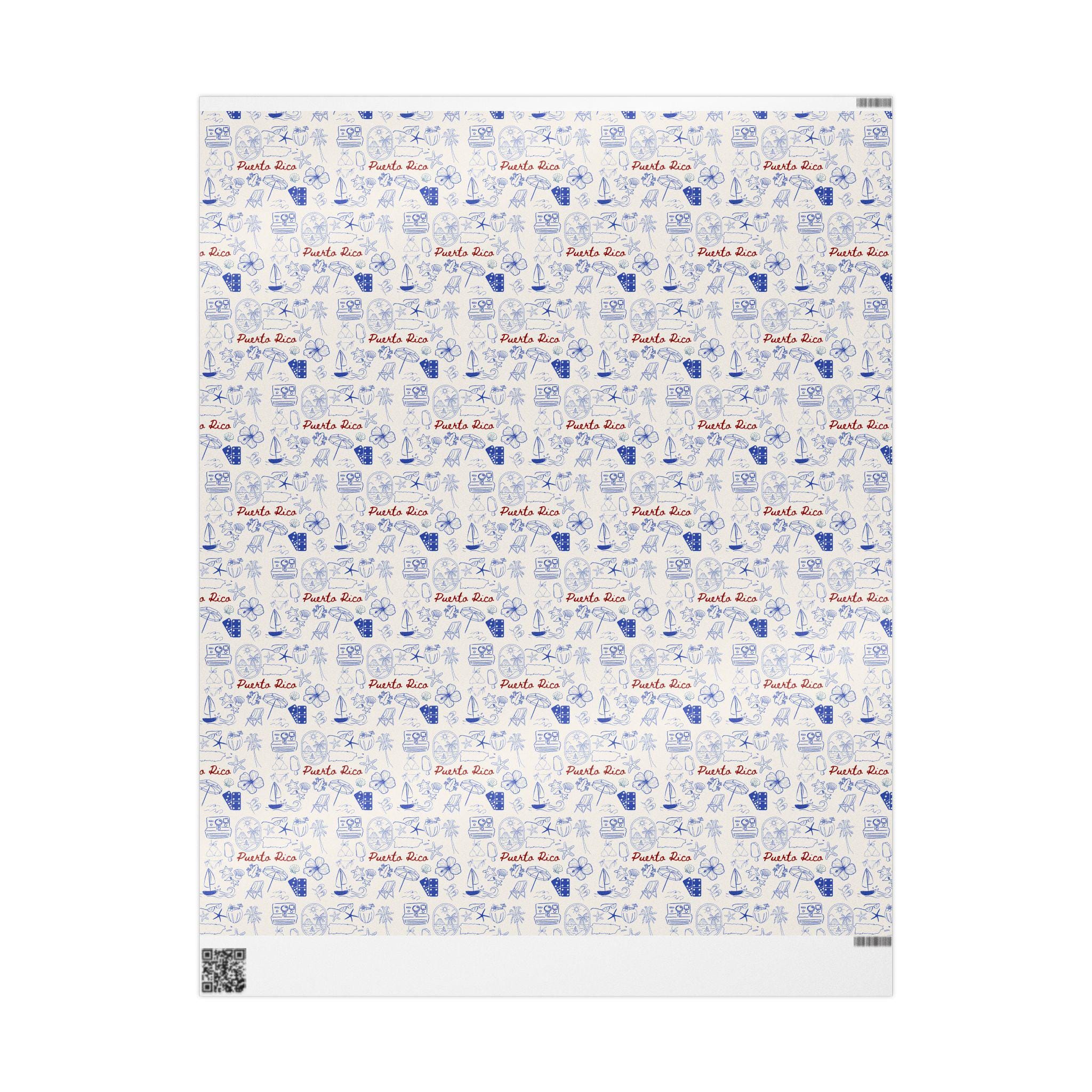 Puerto Rico Gift Wrap: Blue Boricua Wrapping Paper, Caribbean Island ...