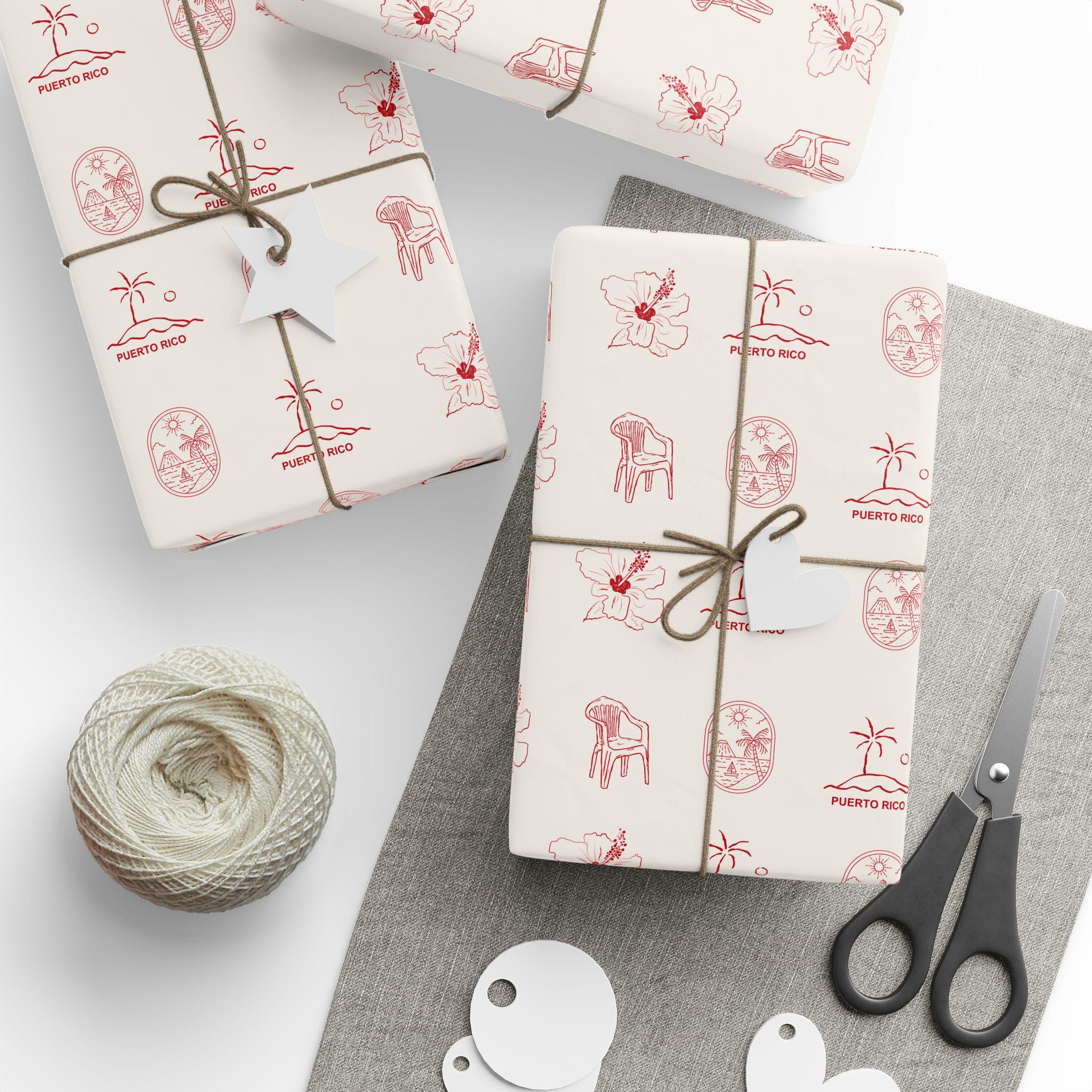 Puerto Rico Wrapping Paper: Aesthetic Puerto Rican Gift Wrap, Neutral ...