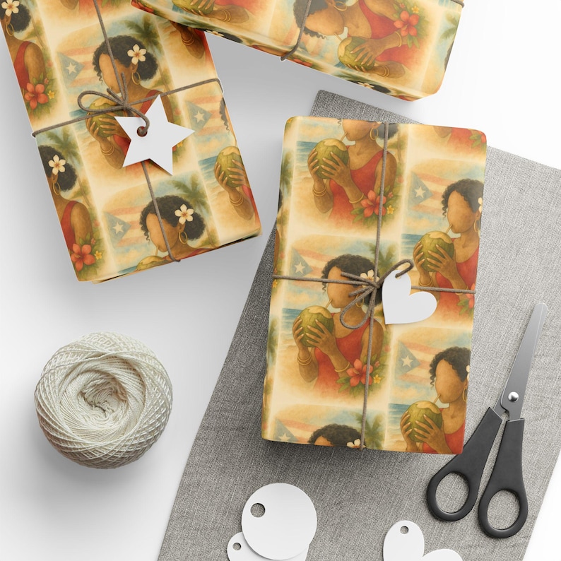Puerto Rico Gift Wrap: Island Heritage, Tropical Christmas (matte or ...