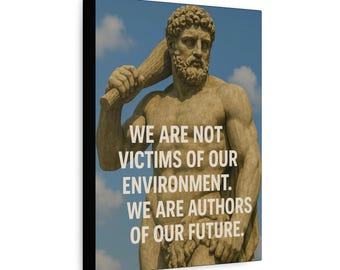 Inspirational Statue Canvas Print: Motivational Quote Wall Art