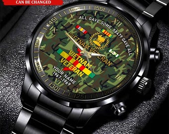 Personalized Name And Time All Gave Some 58479 Gave All Vietnam Veteran Watch, Military Watch, Military Watches For Men, Fathers Watches