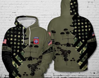 US Army Paratroopers With The 82nd Airborne Division Parachute 3D Hoodie - Jerrsey - Jacket optional color - 3D All Over Prints Clothing