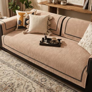 Soft Chenille Sofa Cover, Pet-Friendly, Washable, Anti-Slip Protector