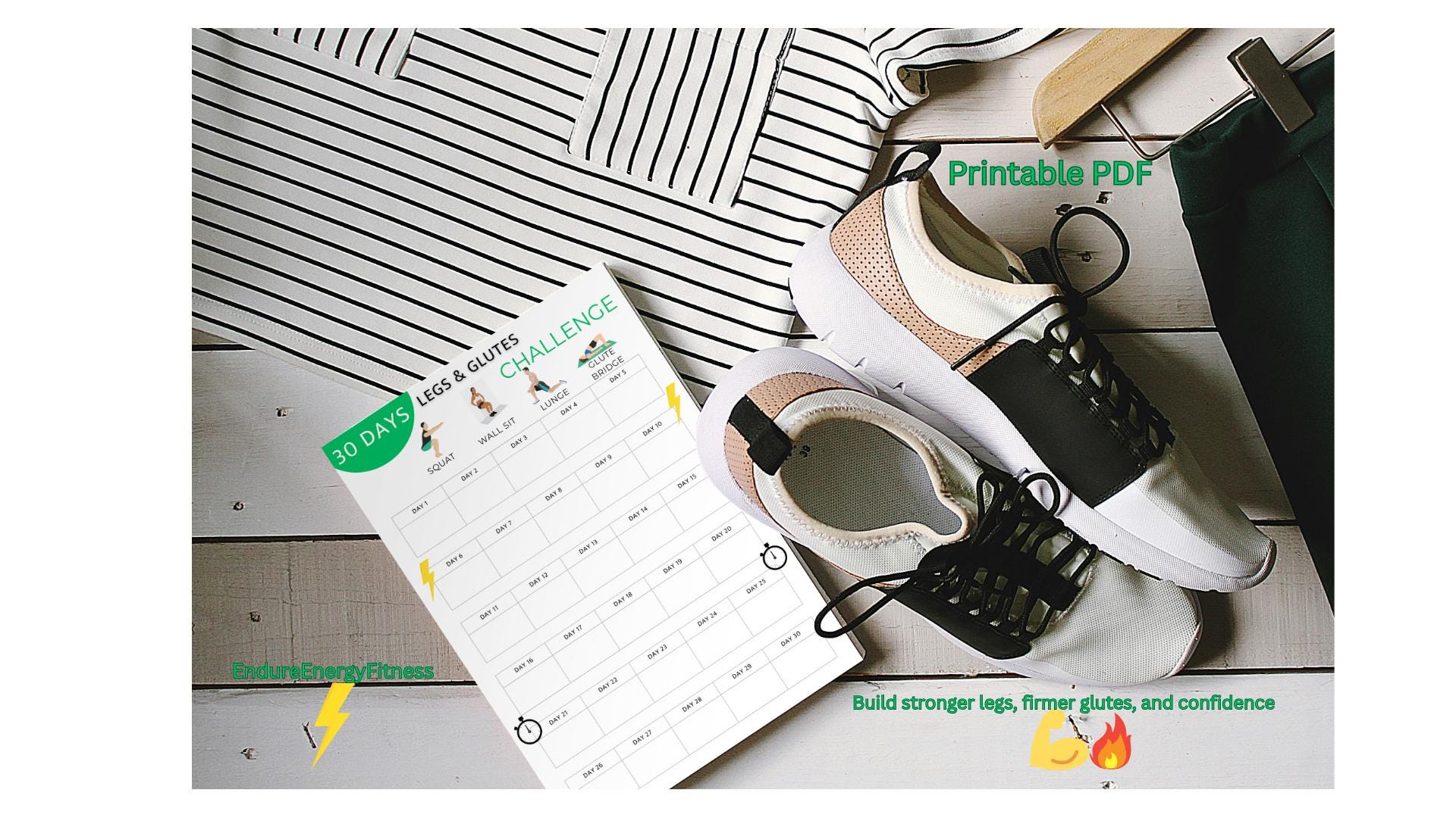 30-day Legs & Glutes Home Workout Challenge (PDF Planner) - Etsy UK