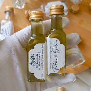 Personalized Empty Glass Bottle - Wedding Favors, Baptism Gifts (20ml)