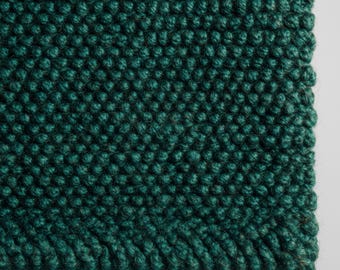 Dark Green Chunky Wool Rug | Handwoven Pebble Texture Carpet | Cozy Thick Wool Area Rug | Custom Size Modern Boho Rug | Living Room Floor