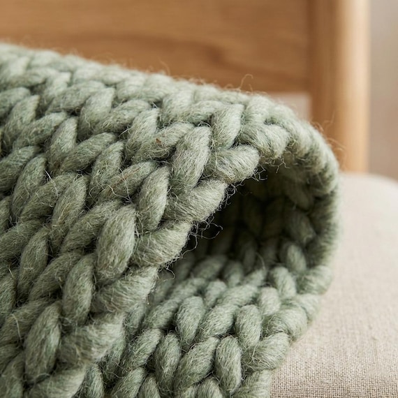 Handwoven Chunky Wool Rug, Scandinavian Home Decor