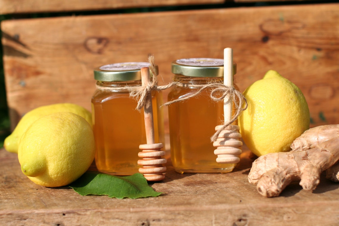 Lemon Ginger Honey Lemon Zest and Ginger Root Infused Honey Etsy