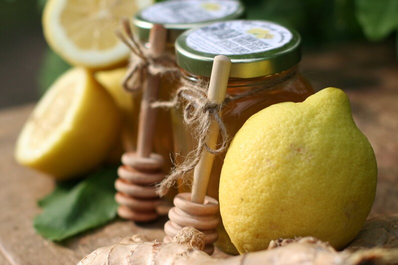 Lemon Ginger Honey Lemon Zest and Ginger Root Infused Honey Etsy