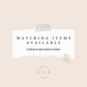 May include: A beige background with a torn paper element that reads "MATCHING ITEMS AVAILABLE" and "Linked in description below". The image also features a small logo with the text "TEENY TINY PAPER CO."