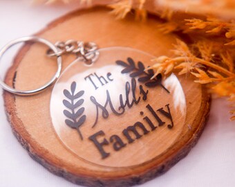 Personalised Family Name Keyring - Custom gift