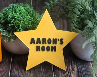 Personalised 3D Hollywood Star Sign - Kids bedroom door plaque, Custom childrens name plate, playroom nursery wall decor