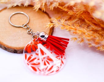 Personalised Floral Letter Keyring - Custom gift