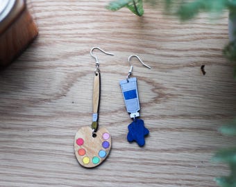 Art Supply Earrings - Gifts for Art Teachers, Artist Graduation Gift, Quirky Statement Jewelry