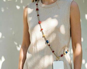 Handmade Beaded Phone Strap, Colorful Phone Lanyard, Gift for Her, Classy Style