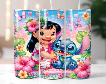 Stitch Summer Vibes 20oz skinny tumbler wrap, Stitch Sublimation Designs, Lilo & Stitch Tumbler PNG, Stitch Tumbler Wrap, Digital Download