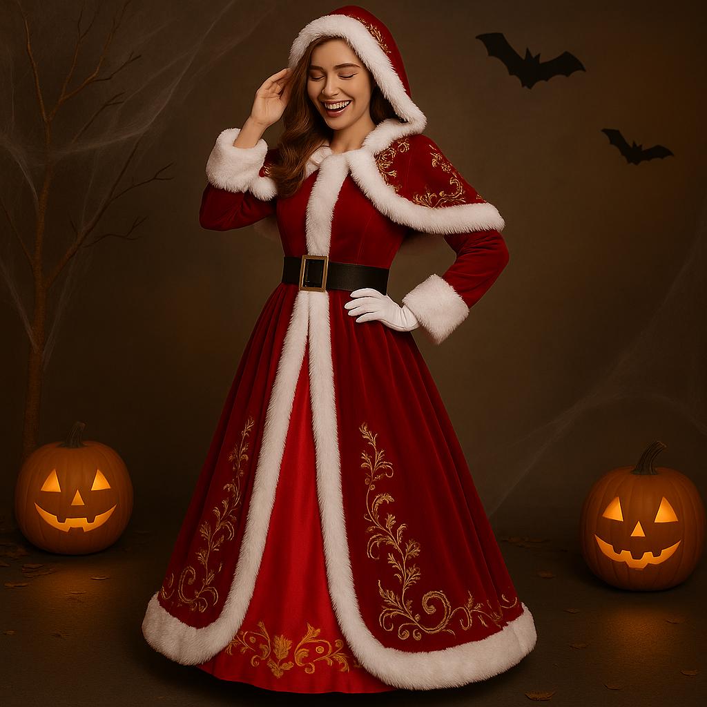 Disfraz De Papá Noel Para Mujer, Disfraz De Navidad, Vestido De Fiesta