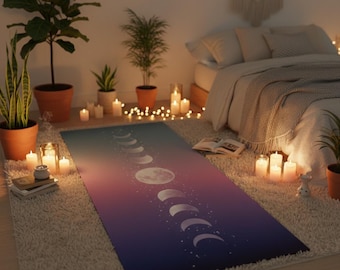 Mondphase Yogamatte, extra dicke Naturkautschuk, spirituelles Geschenk