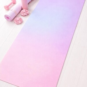 Pastel Pink & Lavender Yoga Mat, Gradient Pilates Design image 1