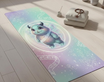 Lumi Pastell Yogamatte für Frauen - Niedliche Feen Trainingsmatte, rutschfeste Gummi Gymnastikmatte, Mint Lavendel Ombre Meditationsmatte