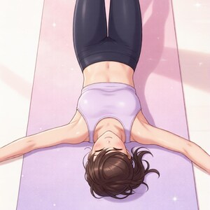 Pastel Pink & Lavender Yoga Mat, Gradient Pilates Design image 10