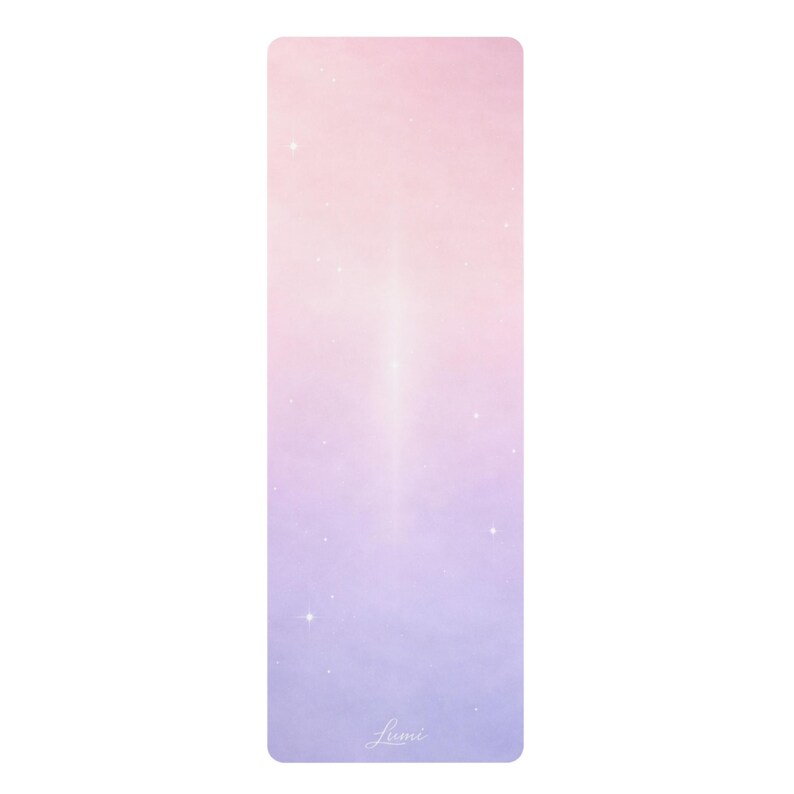 Pastel Pink & Lavender Yoga Mat, Gradient Pilates Design image 3
