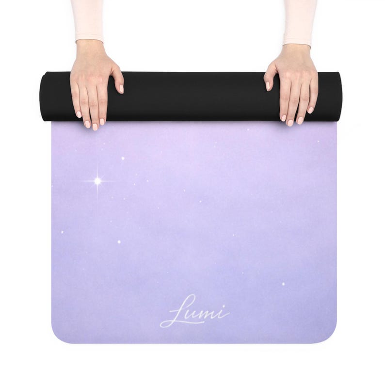 Pastel Pink & Lavender Yoga Mat, Gradient Pilates Design image 8