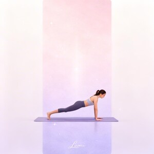 Pastel Pink & Lavender Yoga Mat, Gradient Pilates Design image 6