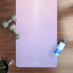 Pastel Pink & Lavender Yoga Mat, Gradient Pilates Design image 9
