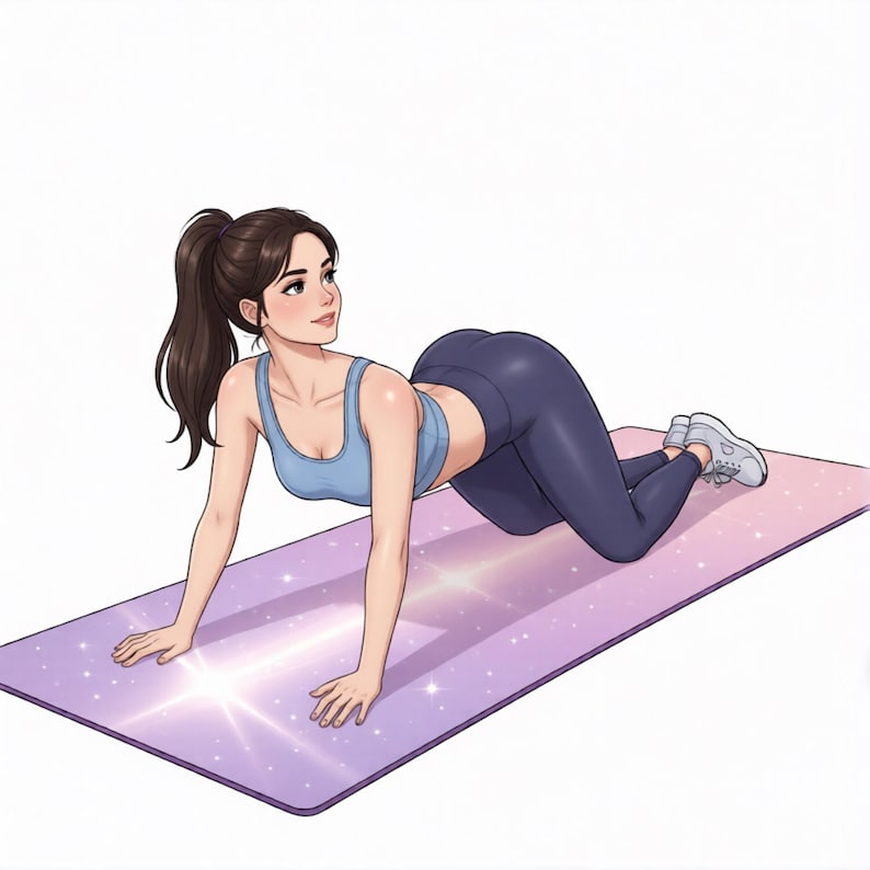 Pastel Pink & Lavender Yoga Mat, Gradient Pilates Design image 7