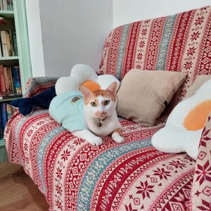 Unique patterned woven fabric sofa cover vintage artistic rug woven wall fabric  protector aesthetic interior scandinavian decoration