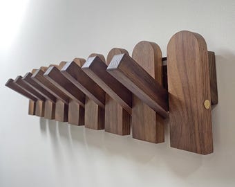 Perchero de pared para piano, gancho de nogal con forma de tecla de piano para colgar ropa y sombreros