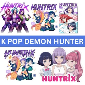 Huntrix Kpop Demon Hunters PNG SVG Bundle (Digital Download)