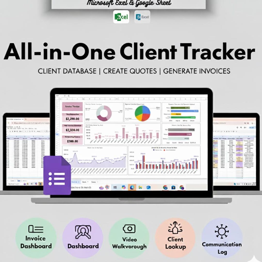 BCBA Client Tracker Spreadsheet | Google Sheets Template Lead Manager ...