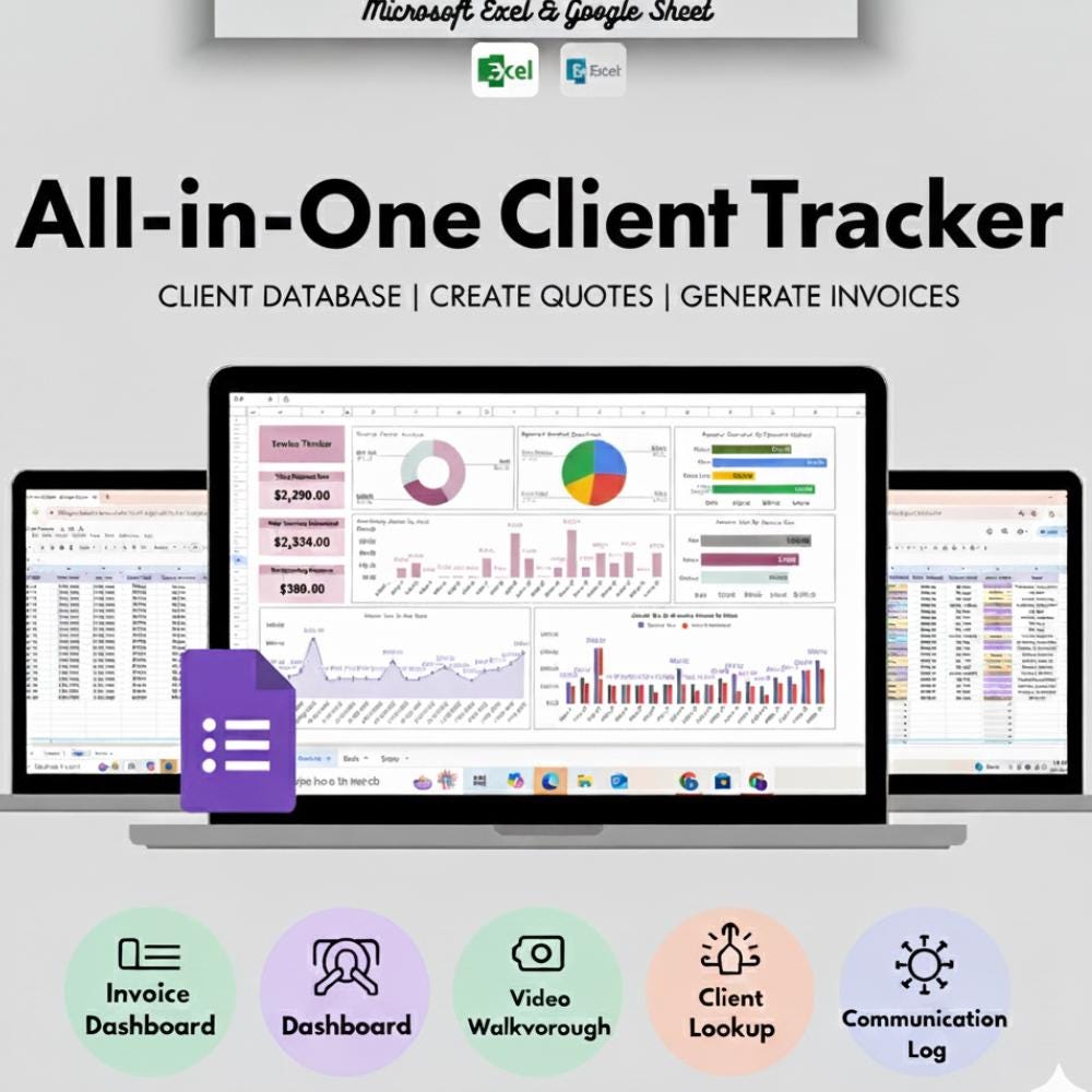 BCBA Client Tracker Spreadsheet | Google Sheets Template Lead Manager ...