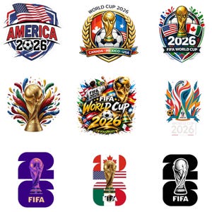 FIFA World Cup 2026 Trophy PNG Bundle, Soccer Fan Art Png, World Cup 2026 Clipart, USA Canada Mexico png, Football Nations Flag Digital File