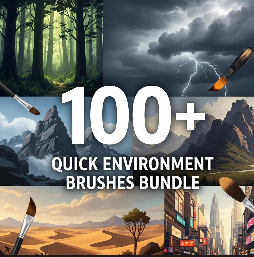 100+ Quick Environment Procreate Brushes for Landscape & Nature ...