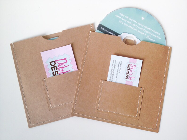 DVD Cases / Sleeves 25 DVD sleeves with business card pocket Etsy