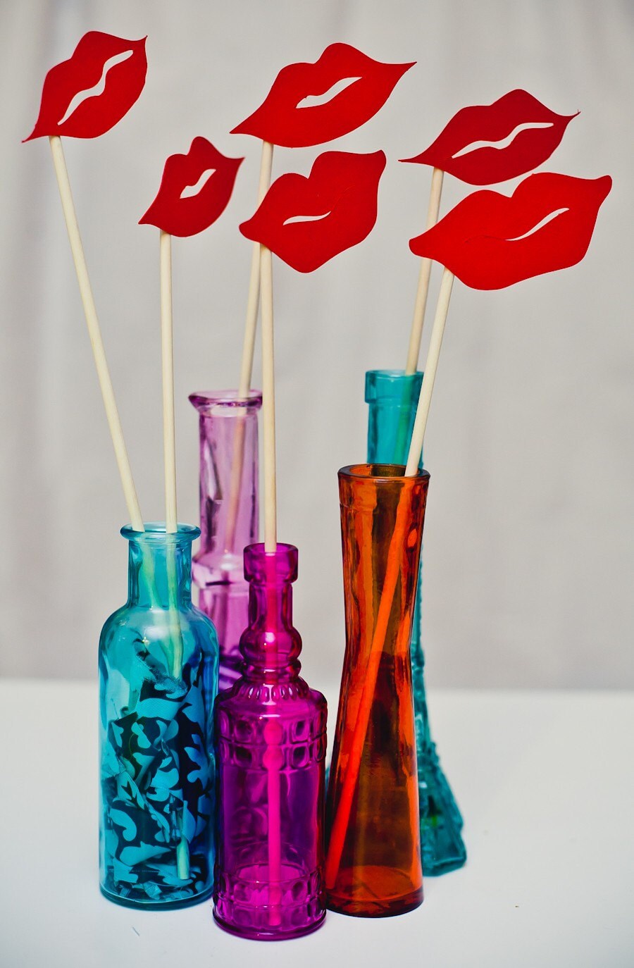 Lips on a Stick Set of 6 Photo Booth Props Etsy