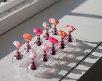 uñas postizas con estampados de amor de verano