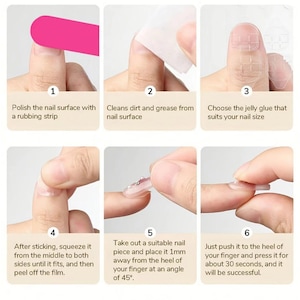 Smiski Press On Nails, Kawaii Anime Figure Art, Pastel Gingham Strawberry, Glow In Dark image 5