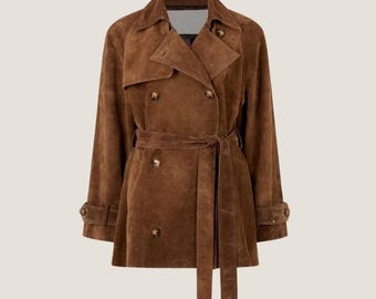 Women’s Brown Suede Leather Moto Jacket – Timeless Biker Style Outerwear