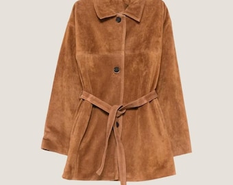 Women’s Brown Suede Leather Moto Jacket – Timeless Biker Style Outerwear