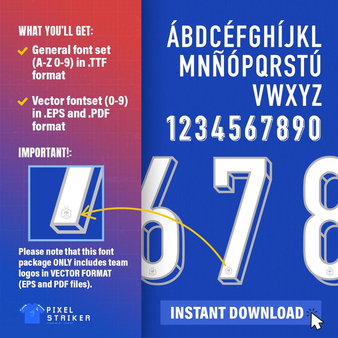 Digital France Jersey Style Font 2025 / Football Vector Typeface ...