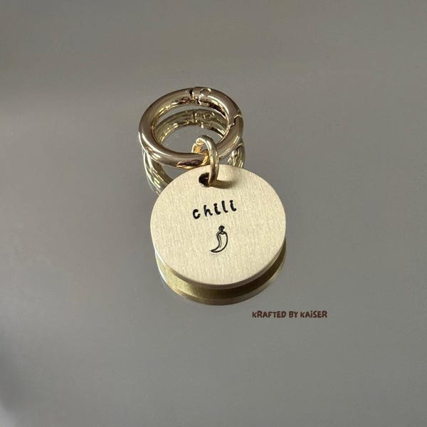Circle/Mini Circle Brass Pet ID Tag 2.5mm thick - Hand Stamped + custom symbol