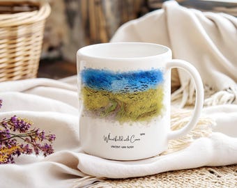 Mok Van Gogh Korenveld met kraaien, koffiekop Vincent van Gogh Art, Fine Art cadeau voor schilder, postimpressionistische kunst, mok esthetische kunstenaar