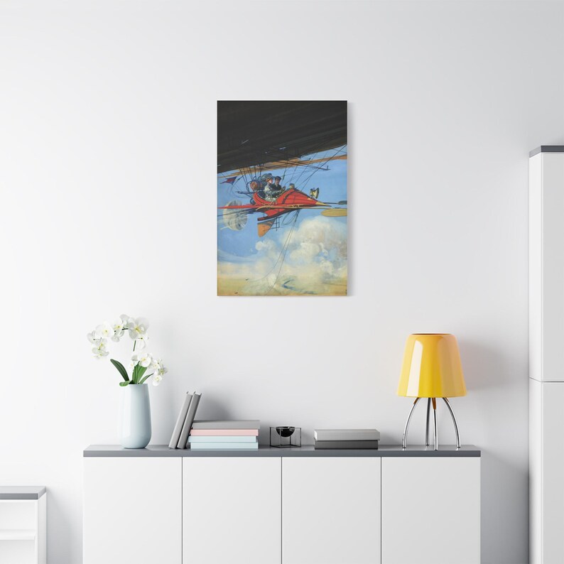 Intage Steampunk Flying Machine Poster & Canvas, Retro Sci-fi Wall Art ...