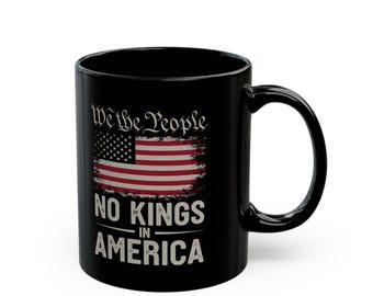 Mok We The People No Kings in America, patriottische koffiekop, vintage cadeau VS vlag