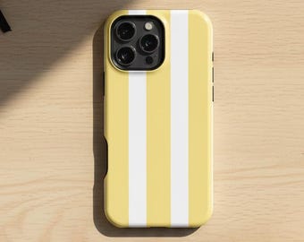 Funda para iPhone a rayas amarillas – Compatible con MagSafe, estilo retro